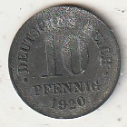 NJEMAČKA 10 PFENING 1920 ZINK