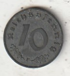 NJEMAČKA 10 PFENING1942 F ZINK STUTGART