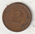 NJEMAČKA 2 PFENINGA 1924 J HANBURG COPER UNC