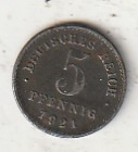 NJEMAČKA 5 PFENING 1921 J KOVNICA HSNBURG IRON
