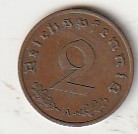 NJEMAČKA 2 PFENING 1924 A KOVNICA BERLIN UNC COPER