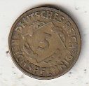 NJEMAČKA 5 PFENING 1939 B KOVNICA WIENNE BRONZA UNC