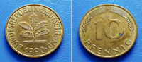 NJEMAČKA GBR GERMANY 10 PFENNIG 1990 F KM:108 - LISTOVI HRASTA