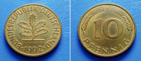 NJEMAČKA GBR GERMANY 10 PFENNIG 1992 G KM:108 - LISTOVI HRASTA