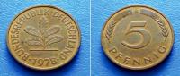 NJEMAČKA GBR GERMANY 5 PFENNIG 1978 G KM:107 - LISTOVI HRASTA