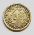 NJEMAČKA GERMANY, WEIMAR, 10 RENTENPFENNIG, 1924.