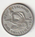 ONE SHILLING 1934 NEW ZELAND SREBRO
