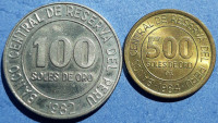 Peru 100 soles,1982. i 500 sol.,1984.g.