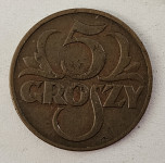POLAND- 5 GROSZY 1938.