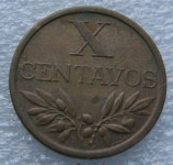 PORTUGAL 10 CENTAVOS 1967