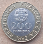 Portugal 200 escudos 1992.g.