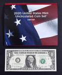 SAD Dollar lot – US Mint set 2020 D + 1$ UNC novčanica
