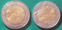 San Marino 500 lire, 1990 Sixteen Centuries of History ***/ 3,00 EURO