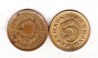 SFRJ 5 PARA 1965.1976,1977,1979,1980,KOMAD 0,3€
