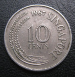 SINGAPORE 10 CENTS 1967