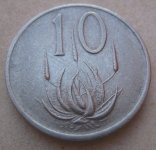 SOUTH AFRICA 10 CENTS 1972