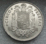SPAIN 5 Pesetas  1949 (1950)