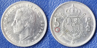 Spain 5 pesetas, 1975 77 inside the star ***/ 0,80 EURO !!!