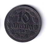 SRBIJA 10 DINARA 1943  ODLIČAN  ZINC  - 1647
