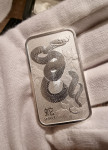 SREBRNA POLUGA “SNAKE-YEAR OF SNAKE”, 1oz, Perth Mint, 2025. NOVO