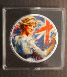 Srebrnjak DIANA 1 unca obojani (067/100) - EKSTREMNO RIJETKO