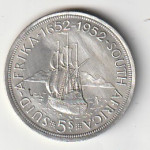 SUID AFRICA 5 S 1952 AG UNC