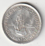 SUID AFRICA 5 S 1952 AG UNC