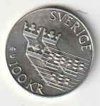 SVERIGE 100 KRONEN 1985 AG UNC