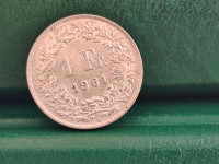 Švicarska 1 francs 1961  - Š041 - SREBRO