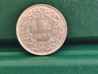 Švicarska 1 francs 1962  - Š039 - SREBRO