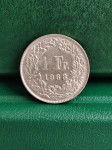 Švicarska 1 francs 1963  - Š020   - SREBRO