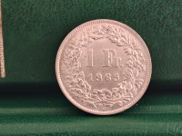 Švicarska 1 francs 1965  - Š040 - SREBRO
