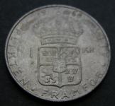 SWEDEN 1 KRONA 1966 Silver