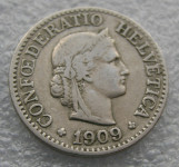 SWITZERLAND 10 RAPPEN 1909