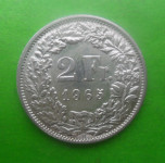 Switzerland - 2 Francs 1965 B - Srebro - 10 gr.