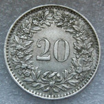 SWITZERLAND 20 RAPPEN 1961