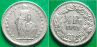 Switzerland ½ franc, 1971 ***/
