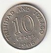 TRINIDAD AND TOBAGO 10  CENT 1966