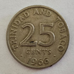 TRINIDAD AND TOBAGO- 25 CENTS 1966.