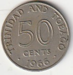 TRINIDAD AND TOBAGO 50 CENT 1966