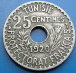 TUNISIA 25 CENTIMES AH1338/1920