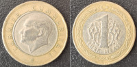 Turkey 1 lira, 2009 /& 0,50 EURO !!!