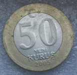 TURKEY 50 NEW KURUS 2005