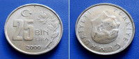 TURSKA TURKEY 25 BIN LIRA 2000 (25 000 LIRA) KM:1028 - KEMAL ATATURK