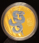 ULTRA RIJETKO - Zlatnik Lunar Year of the Snake 1 unca, Perth Mint
