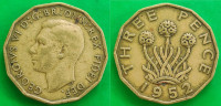 United Kingdom 3 pence, 1952 ***/