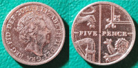 United Kingdom 5 pence, 2015 / 0,80 EURO !!!