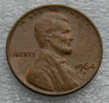 UNITED STATES 1 cent 1964D