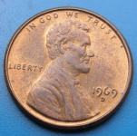 UNITED STATES 1 cent 1969D