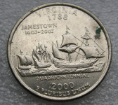 UNITED STATES ¼ Dollar 2000D Virginia